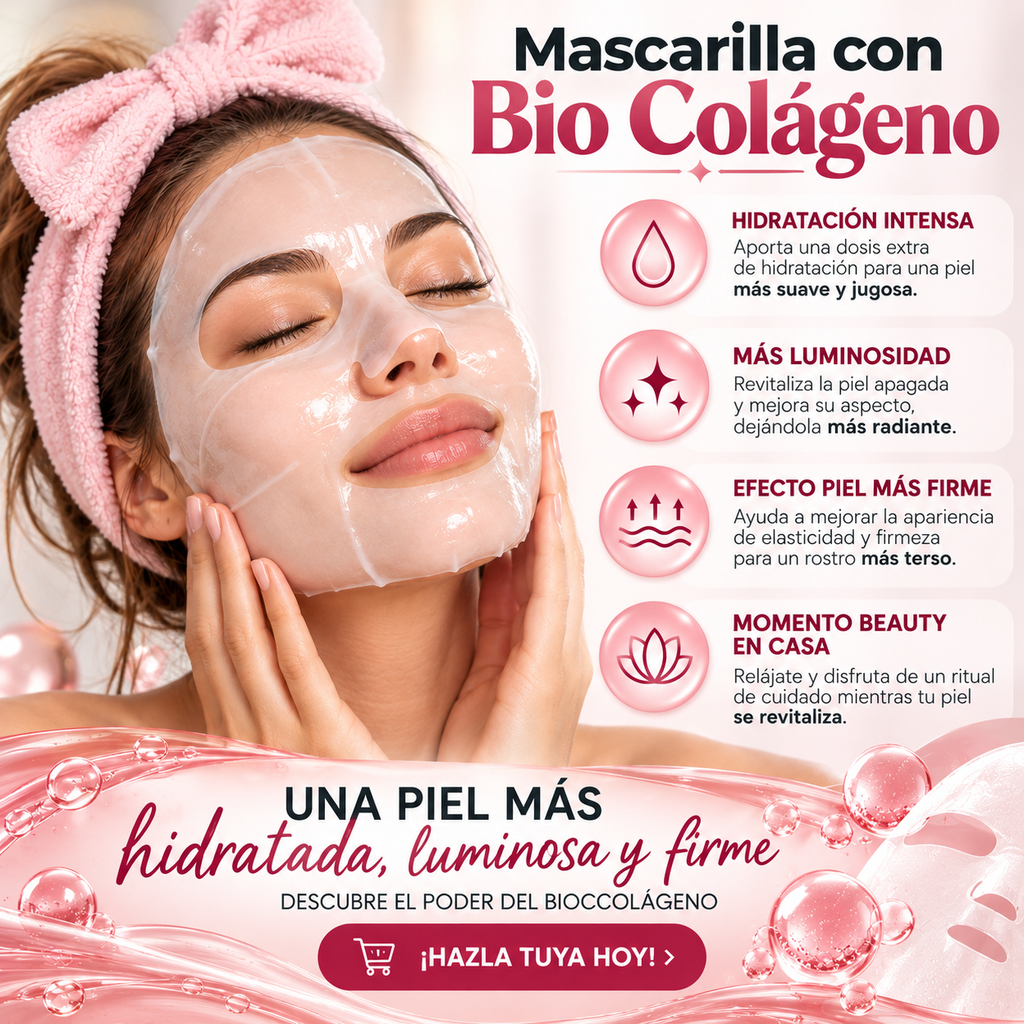 Mascarilla de Bio Colageno - ✨ ¿Notas tu piel apagada, seca o con falta de elasticidad?